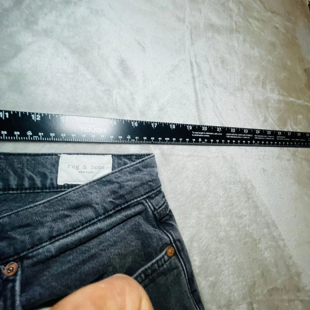Rag & Bone Jeans Mens 34 Faded Black Straight Leg Button Fly Denim